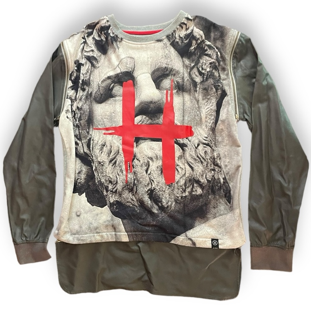 Hudson Outerwear “H” Men’s Removable Sleeves Zipper Sweatshirt Size XL Statue‎